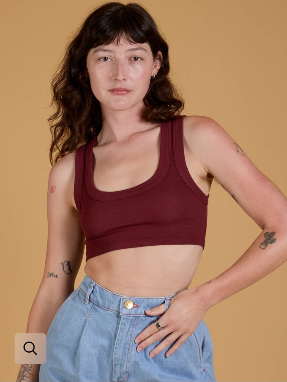 Big Bud Press Ribbed Crop Mini Tank Top Red Wine Size P Chic 90s Lounge Boho